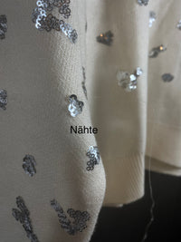 B-WARE FAINA DAMEN STRICKPULLOVER Gr. M/L Farbe Wollweiss Silber