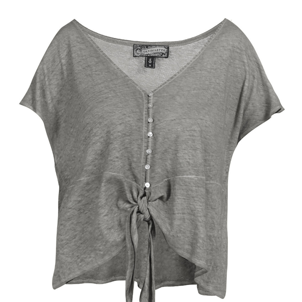 B-WARE DreiMaster Vintage Damen Bluse Gr. XS Farbe Dunkelgrau