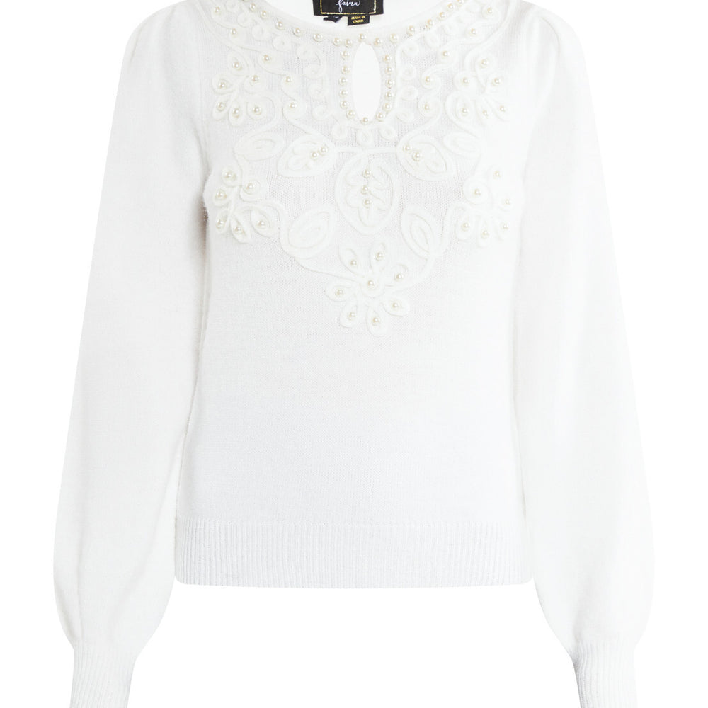 B-WARE FAINA DAMEN STRICKPULLOVER GR.M/L FARBE WEISS