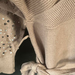 B-WARE FAINA DAMEN STRICKKLEID GR.XS/S FARBE DUNKELTAUPE