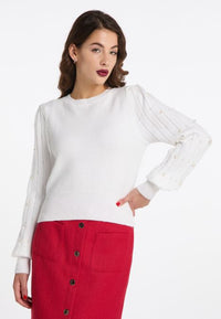 B-WARE FAINA DAMEN STRICKPULLOVER Gr.XL/XXL FARBE WEISS