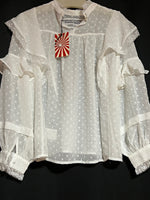 B-WARE MYMO ROCKS DAMEN BLUSE GRÖSSE L Farbe Weiss