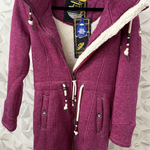 B-WARE SCHMUDDELWEDDA Mantel mit Teddyfutter GR.S FARBE BEERE MELANGE