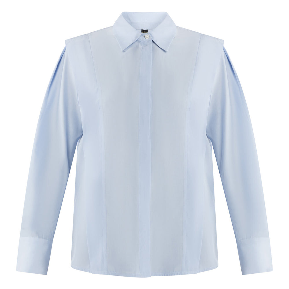 B-WARE DREIMASTER KLASSIK DAMEN BLUSE Gr. L Farbe Hellblau