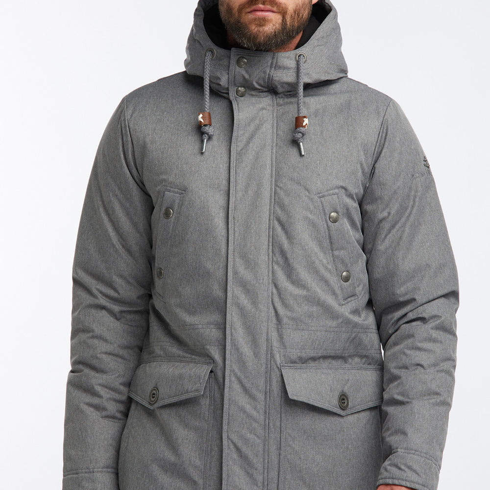 B-WARE DREIMASTER HERREN PARKA Gr. L Farbe Grau Melange
