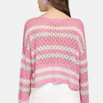 B-WARE MYMO DAMEN PULLOVER GR.M/L FARBE HELLPINK Getreift