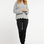 B-WARE FAINA DAMEN PULLOVER Gr. L Farbe Grau Melange