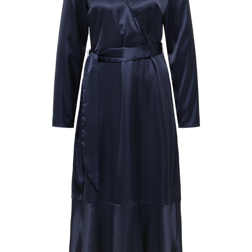 B-WARE DreiMaster Klassik Damen Blusenkleid Gr. S Farbe Marine