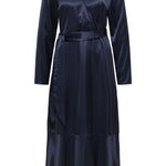 B-WARE DreiMaster Klassik Damen Blusenkleid Gr. S Farbe Marine