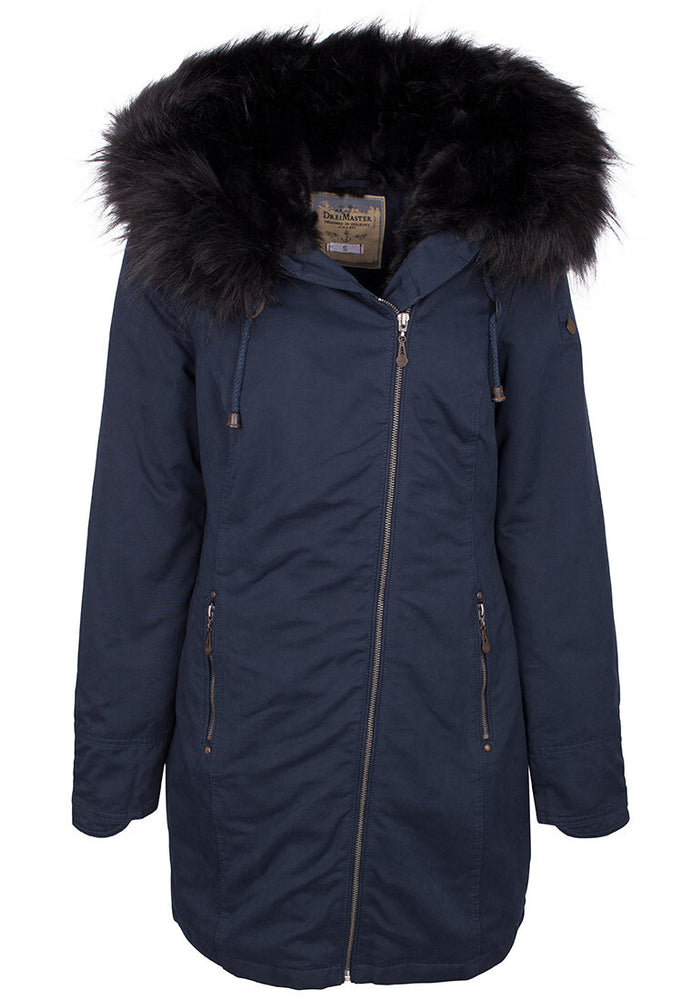 B-WARE DREIMASTER DAMEN MANTEL Farbe Marine Gr.XS