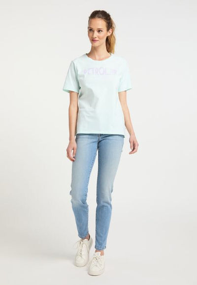 B-WARE PETROL INDUSTRIES DAMEN T-SHIRT Gr.L FARBE SOOTHING SEA