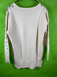B-WARE FAINA DAMEN STRICKPULLOVER Gr. M/L Farbe Wollweiss Silber