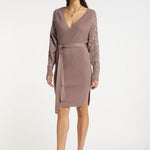 B-WARE FAINA DAMEN STRICKKLEID GR.XS/S FARBE DUNKELTAUPE