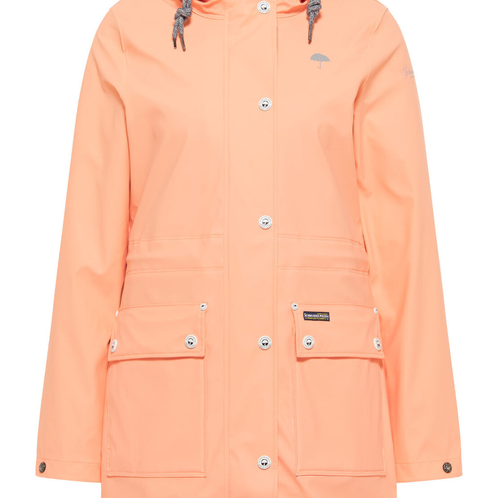 B-WARE SCHMUDDELWEDDA DAMEN REGENMANTEL Gr. S Farbe PFIRSICHORANGE