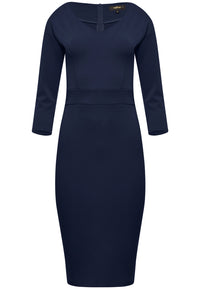 B-WARE USHA BLACK LABEL DAMEN KLEID Gr. 36 Farbe Dunkelblau