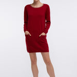 B-WARE DREIMASTER DAMEN KLEIDER Gr. L Farbe Dunkelrot