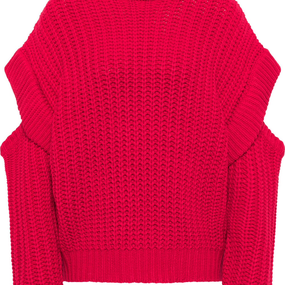 B-WARE FAINA DAMEN STRICKPULLOVER Gr.M/L FARBE ROT