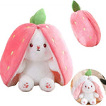 Hase Plüschtier Kaninchen Hase Puppe Plüschhase mit Karotte/Erdbeere Stofftier.