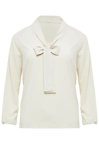 B-WARE DREIMASTER KLASSIK DAMEN BLUSE Gr. XS Farbe Beige