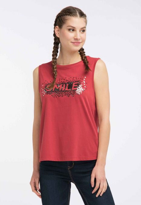 B-WARE MYMO DAMEN TOP GR.S FARBE ROT