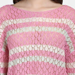 B-WARE MYMO DAMEN PULLOVER GR.M/L FARBE HELLPINK Getreift