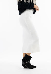 B-WARE IZIA DAMEN STRICKROCK Gr.M/L FARBE WEISS