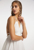 B-WARE IZIA DAMEN KLEID GR.L FARBE WEISS