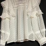 B-WARE MYMO ROCKS DAMEN BLUSE GRÖSSE L Farbe Weiss