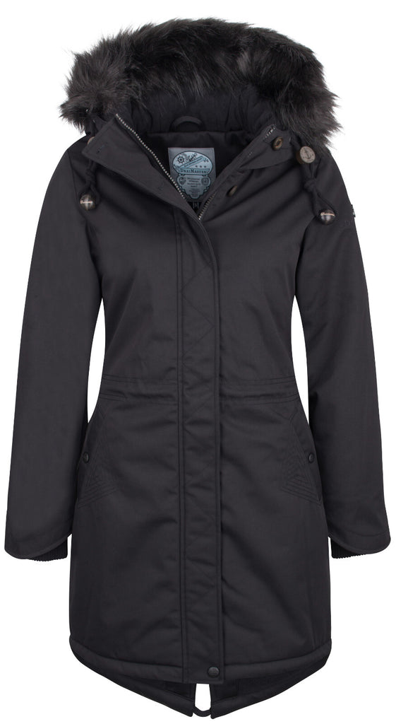 B-WARE DREIMASTER DAMEN PARKA GR. XL FARBE SCHWARZ