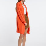 B-WARE IZIA DAMEN OFFENER STRICK CARDIGAN GR.M/L FARBE ORANGE