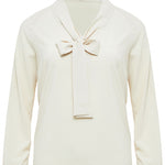 B-WARE DREIMASTER KLASSIK DAMEN BLUSE Gr. XS Farbe Beige