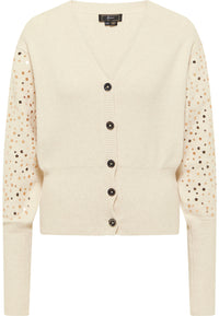 B-WARE FAINA DAMEN STRICKJACKE GR. XS/S FARBE CHAMPAGNER