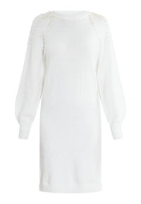 B-WARE FAINA DAMEN STRICKKLEID GR.XL/XXL FARBE WEISS