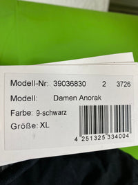 B-WARE DREIMASTER DAMEN ANORAK Gr. XL Farbe Schwarz