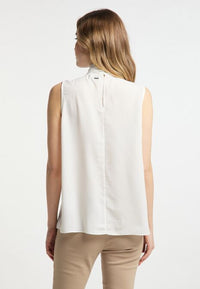 B-WARE DREIMASTER KLASSIK DAMEN ÄRMELLOSE BLUSE GR.M FARBE WOLLWEISS