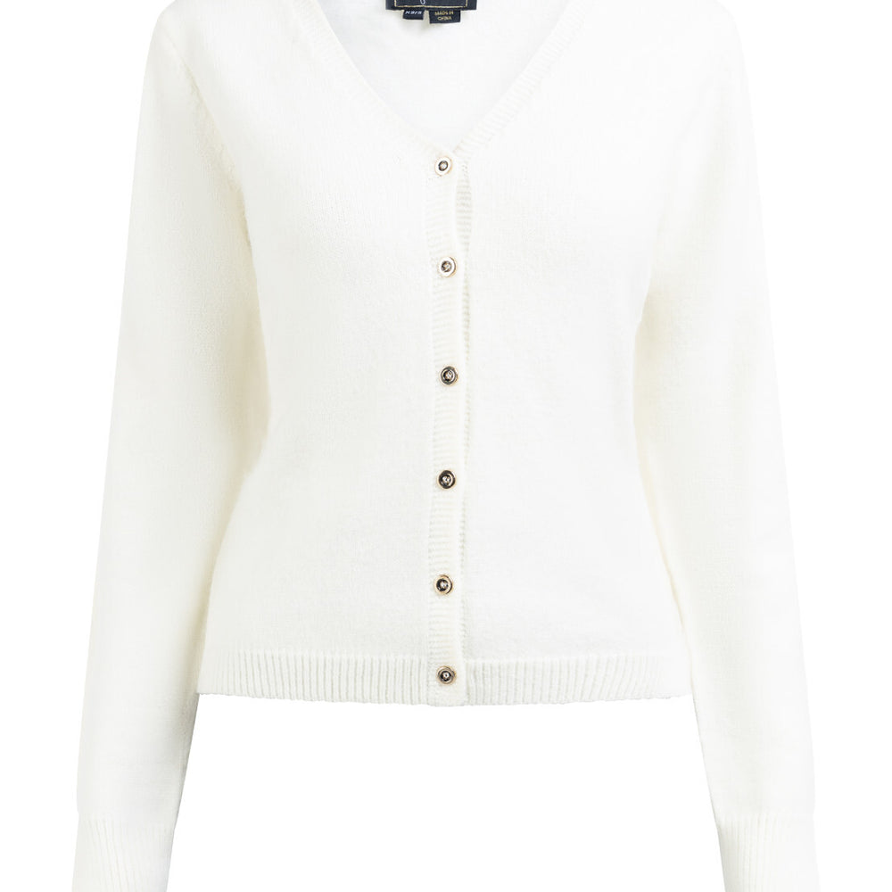 B-WARE FAINA DAMEN STRICKJACKE GR.M/L FARBE WOLLWEISS