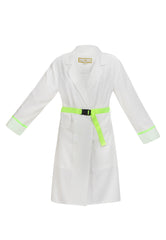 B-WARE MYMO DAMEN MANTEL Gr.XS Farbe Weiss Neon-Grün