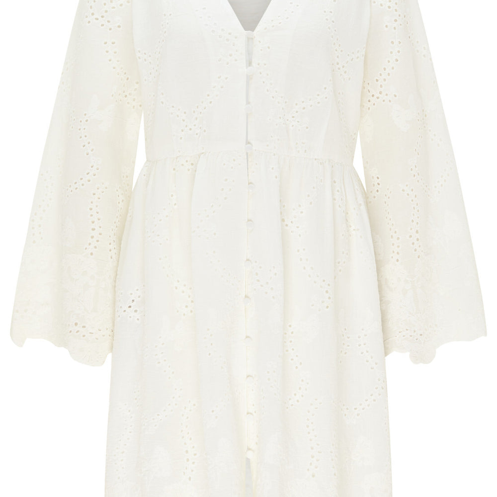 B-WARE DREIMASTER VINTAGE DAMEN SOMMERKLEID Gr. M Farbe Weiss