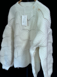 B-WARE IZIA DAMEN STRICKPULLOVER GR.M/L FARBE WOLLWEISS