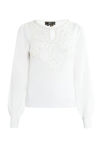 B-WARE FAINA DAMEN STRICKPULLOVER Farbe: Weiss Grösse: M/L