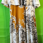 B-WARE FAINA DAMEN KLEID Gr. XL Farbe COGNAC MEHRFARBIG