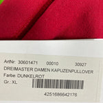 B-WARE DREIMASTER DAMEN KAPUZENPULLOVER Gr. XL Farbe Dunkelrot