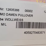 B-WARE MYMO DAMEN PULLOVER Gr.M/L Farbe Wollweiss