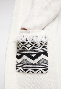 B-WARE IZIA DAMEN OFFENER STRICK CARDIGAN Gr.XS/S FARBE WOLLWEISS