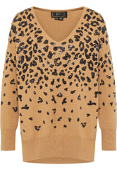 B-WARE FAINA DAMEN STRICKPULLOVER Gr. M/L Farbe Kamel Schwarz