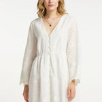 B-WARE DREIMASTER VINTAGE DAMEN SOMMERKLEID Gr. M Farbe Weiss