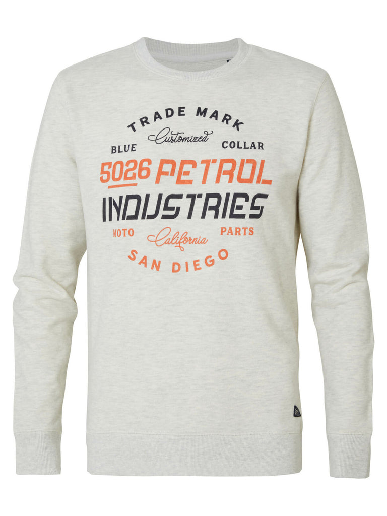 B-WARE PETROL INDUSTRIES HERREN PULLOVER GR.L FARBE ANTIQUE WHITE MELEE