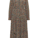 B-WARE DREIMASTER VINTAGE DAMEN KLEID GR.XL FARBE ROT ROT OLIVGRÜN MEHRFARBIG