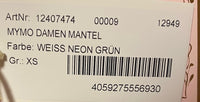 B-WARE MYMO DAMEN MANTEL Gr.XS Farbe Weiss Neon-Grün
