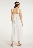 B-WARE IZIA DAMEN MAXIKLEID GR.L FARBE WEISS